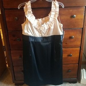 Champagne and black cocktail dress